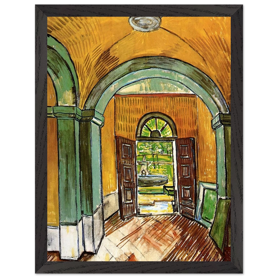 The Entrance Hall of Saint-Paul Hospital by Vincent van Gogh — Framed art print at Zephyeer