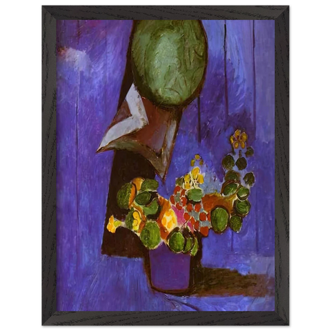 FLOWERS AND CERAMIC PLATE by Henri Matisse — Framed art print at Zephyeer