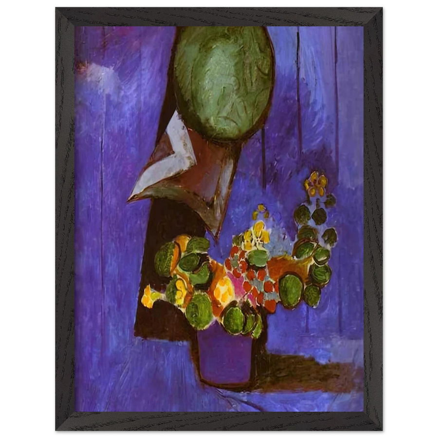 FLOWERS AND CERAMIC PLATE by Henri Matisse — Framed art print at Zephyeer