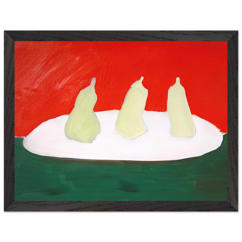 Nature morte, poires, fond vert et orange - Art Informel by Nicolas de Stael — Framed art print at Zephyeer