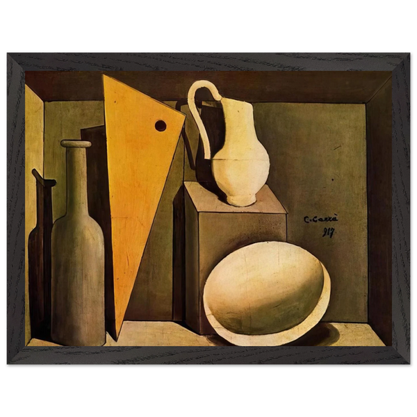 NATURA MORTA CON LA SQUADRA 1917 by Carlo Carra — Framed art print at Zephyeer
