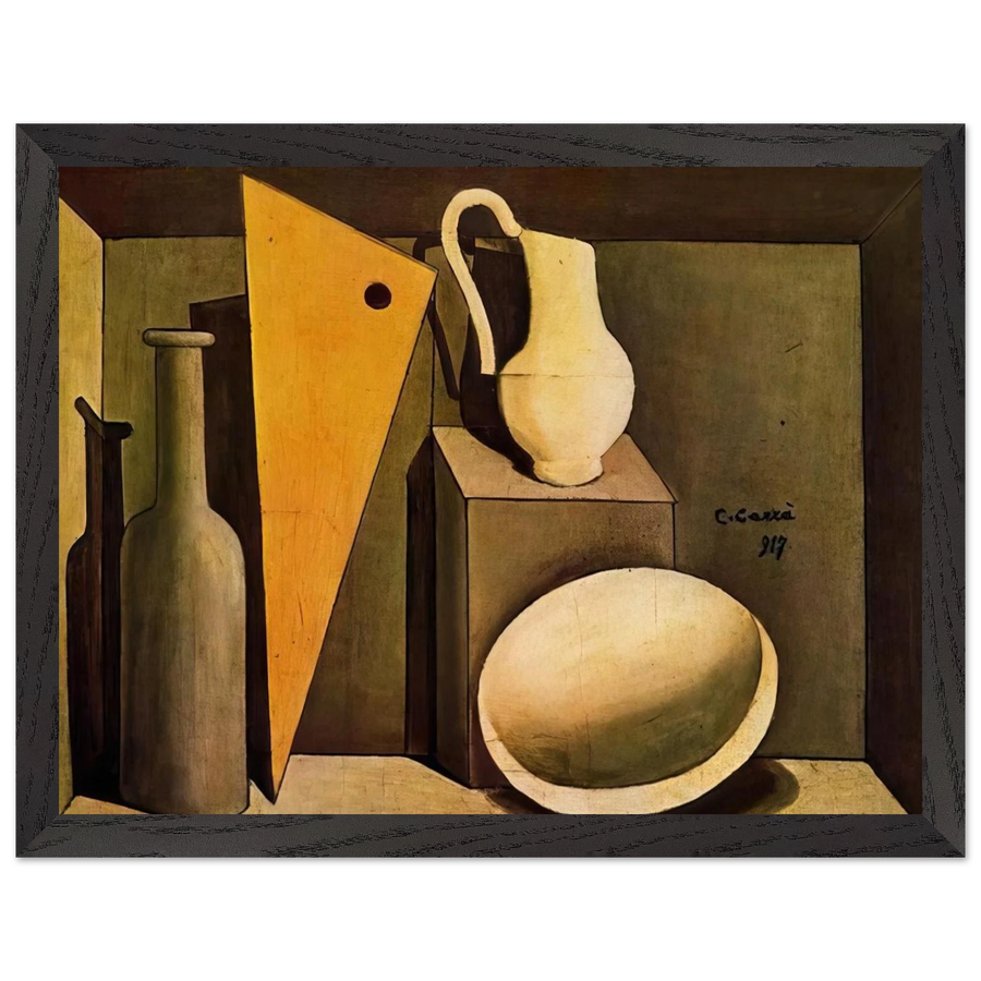 NATURA MORTA CON LA SQUADRA 1917 by Carlo Carra — Framed art print at Zephyeer