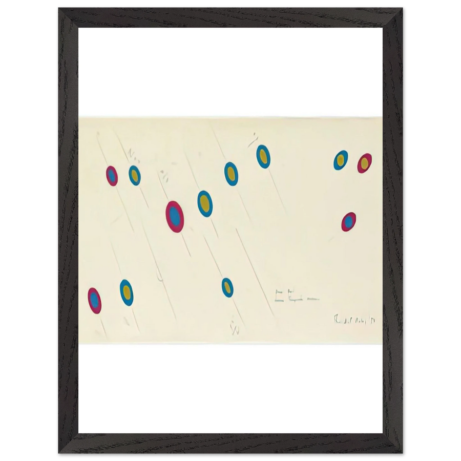 OVAL AXIS CERISE TURQUOISE OCHRE 1970 by Bridget Riley — Framed art print at Zephyeer