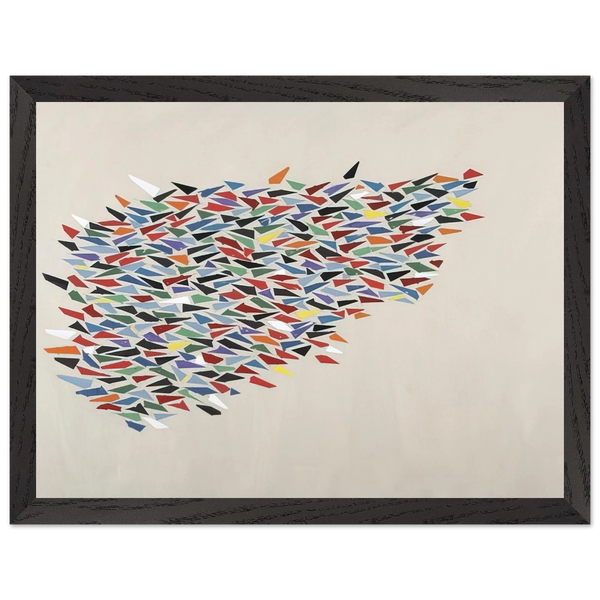 Color Shapes on Gray - 1979 by Robert Goodnough — Framed art print at Zephyeer