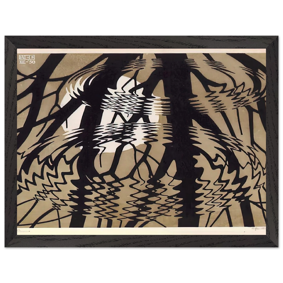 RIPPLED SURFACE COLOUR by MC Escher — Framed art print at Zephyeer