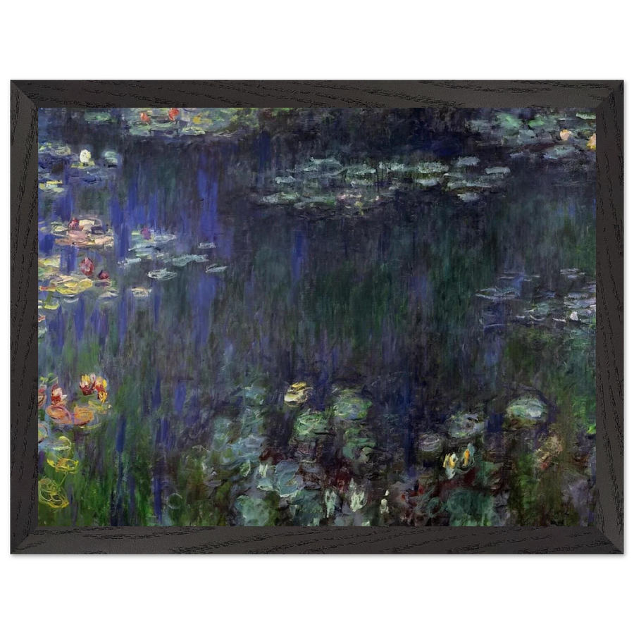 Water Lilies, Green Reflection left half by Claude Monet — Framed art print at Zephyeer
