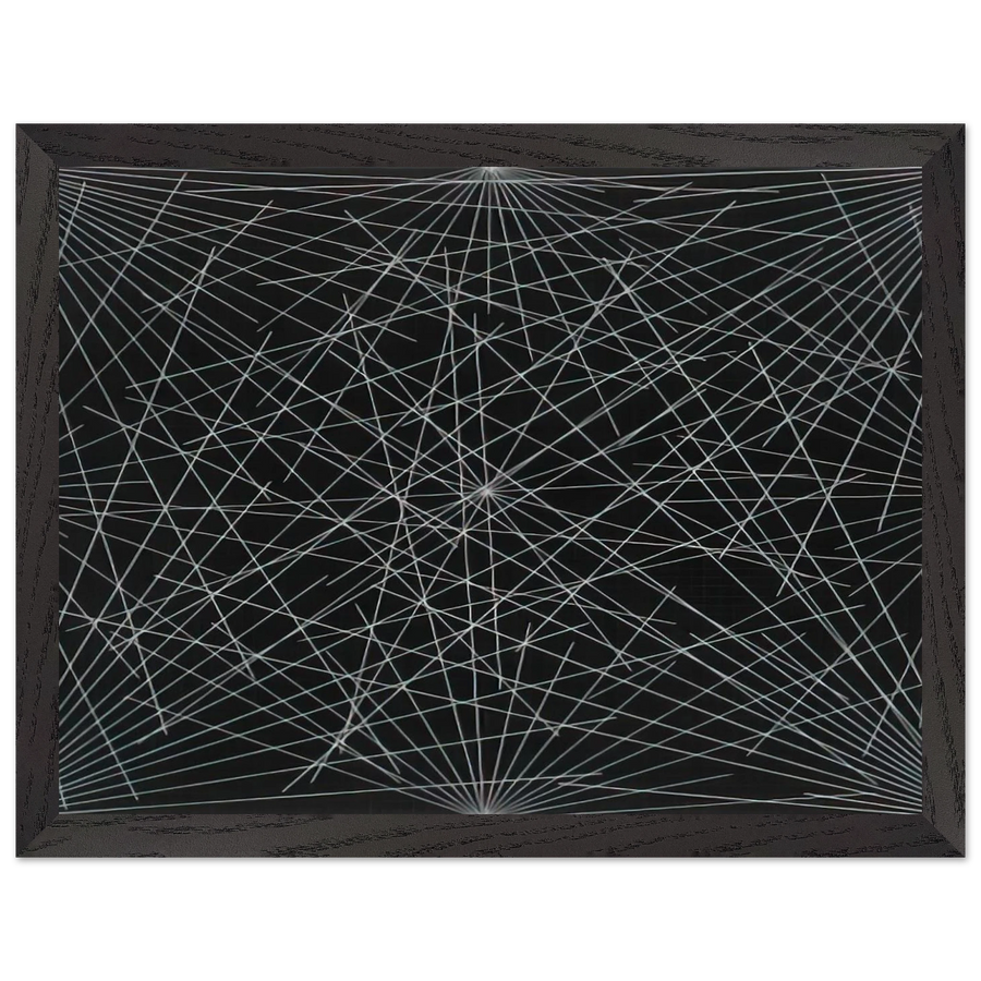 Lines From Corners, Sides  the Centre, to Points on a Grid by Sol LeWitt — Framed art print at Zephyeer