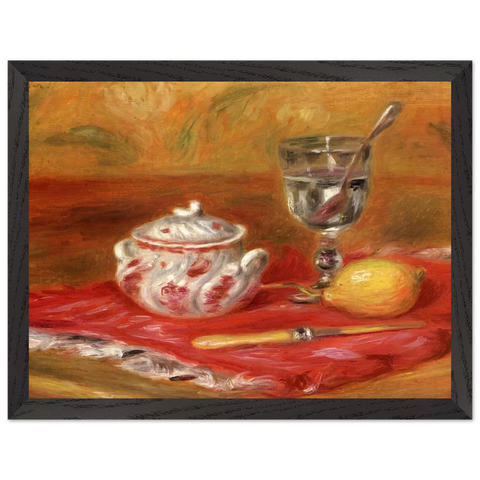 Still LIfe with Glass and Lemon by Pierre-Auguste Renoir — Framed art print at Zephyeer