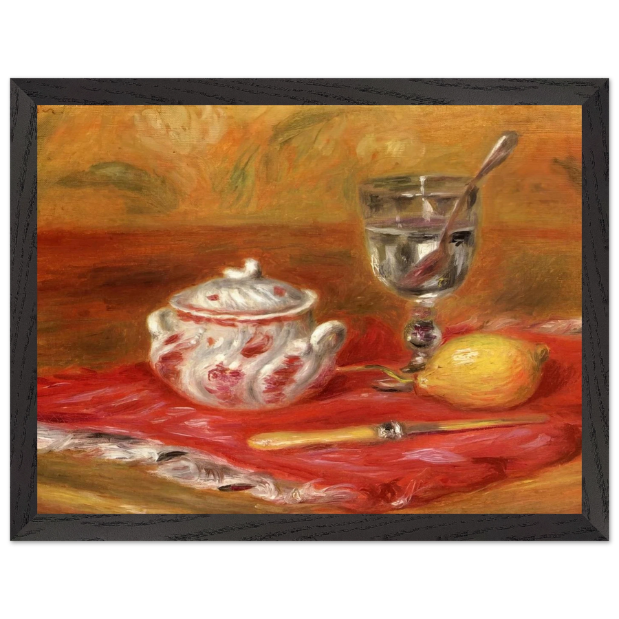 Still LIfe with Glass and Lemon by Pierre-Auguste Renoir — Framed art print at Zephyeer