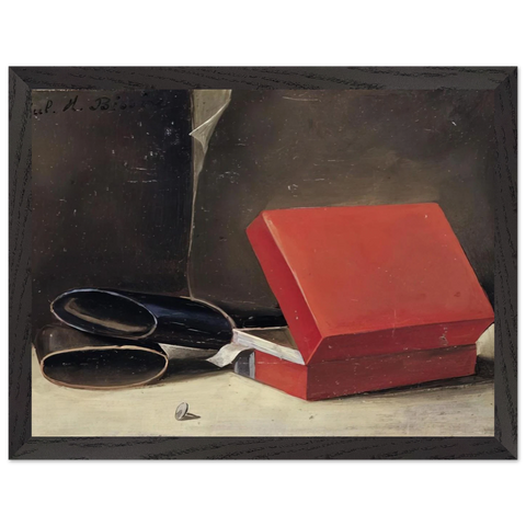 Scatola rossa con astuccio per occhiali - 1923 by Julius Bissier — Framed art print at Zephyeer