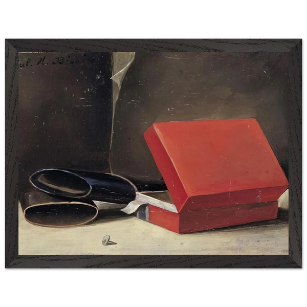 Scatola rossa con astuccio per occhiali - 1923 by Julius Bissier — Framed art print at Zephyeer