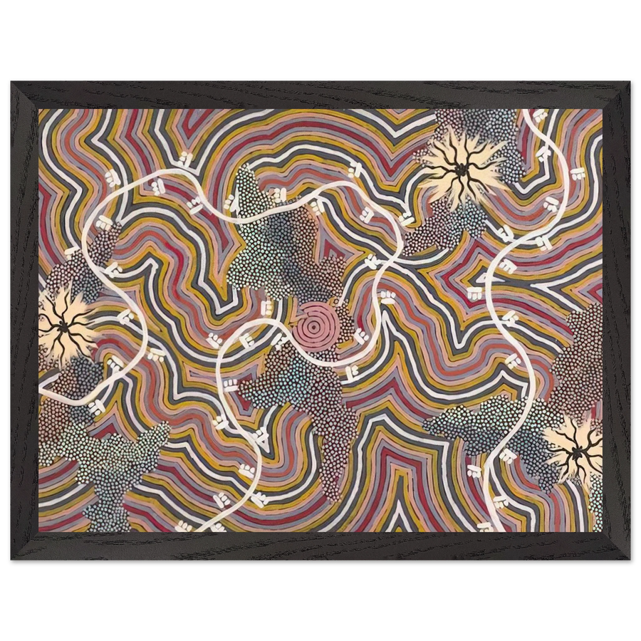 Possum Dreaming - 1996 by Clifford Possum Tjapaltjarri — Framed art print at Zephyeer