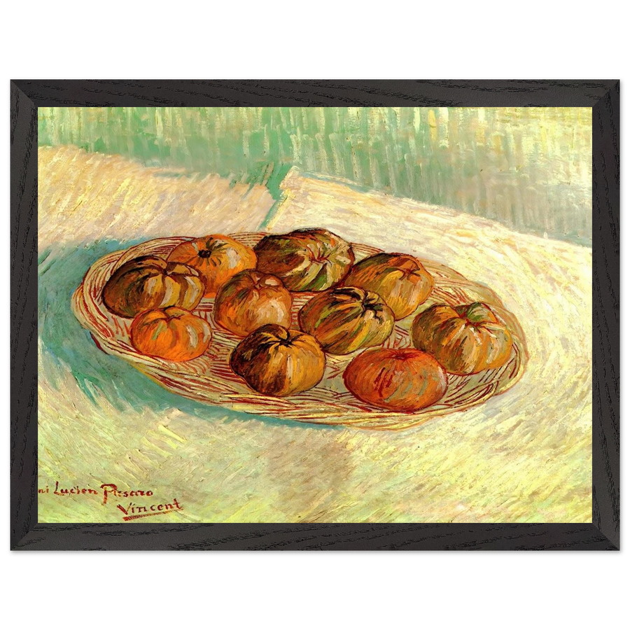 Still Life with Basket of Apples to Lucien Pissarro by Vincent van Gogh — Framed art print at Zephyeer