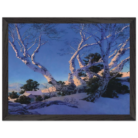 Birches in Winter by Maxfield Parrish — Framed art print at Zephyeer