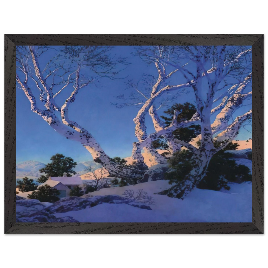 Birches in Winter by Maxfield Parrish — Framed art print at Zephyeer