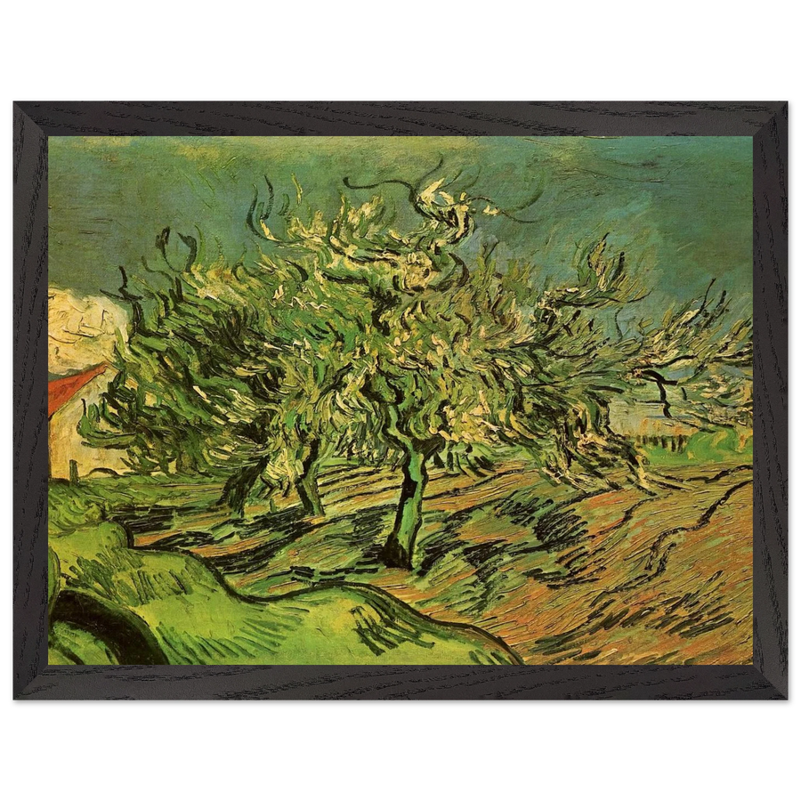 Landscape with Three Trees and a House by Vincent van Gogh — Framed art print at Zephyeer