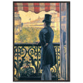 MAN ON A BALCONY BOULEVARD HAUSSMANN 1880 by Gustave Caillebotte — Framed art print at Zephyeer