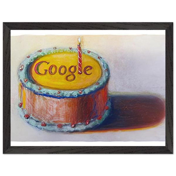 Google - 12th Birthday Cake Doodle - 2010 by Wayne Thiebaud — Framed art print at Zephyeer