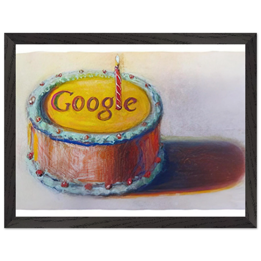 Google - 12th Birthday Cake Doodle - 2010 by Wayne Thiebaud — Framed art print at Zephyeer