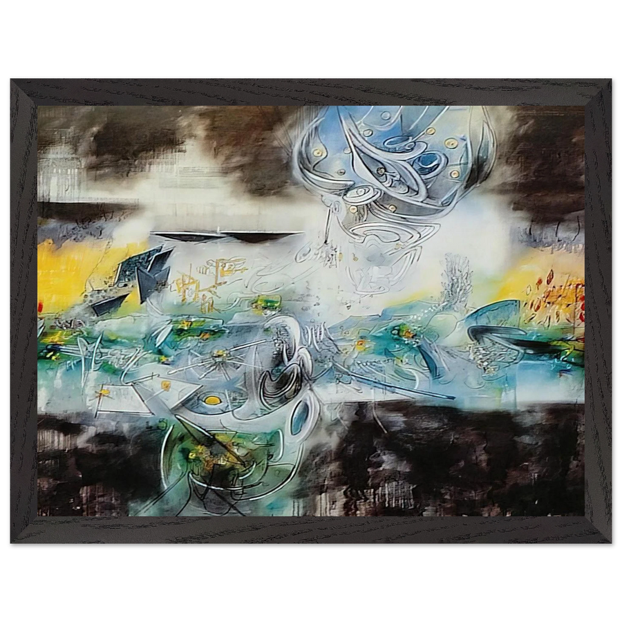 ABRIR EL CUBO Y ENCONTRAR LA VIDA by Roberto Matta — Framed art print at Zephyeer