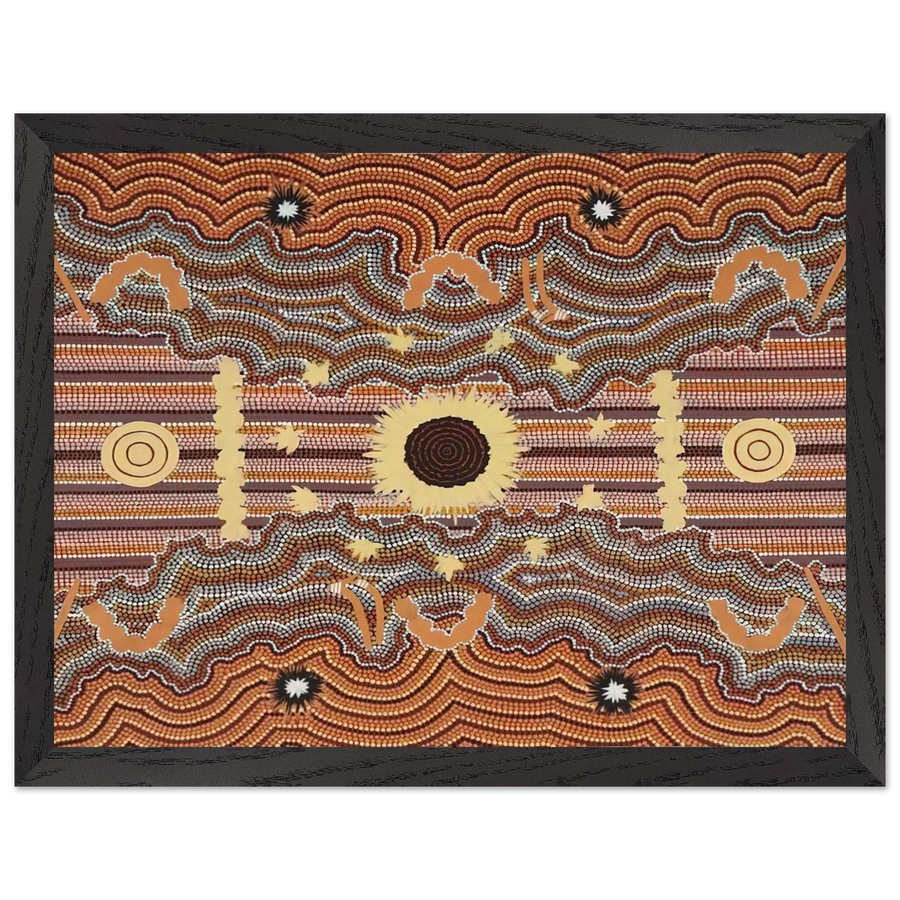 Untitled - 1990 by Clifford Possum Tjapaltjarri — Framed art print at Zephyeer