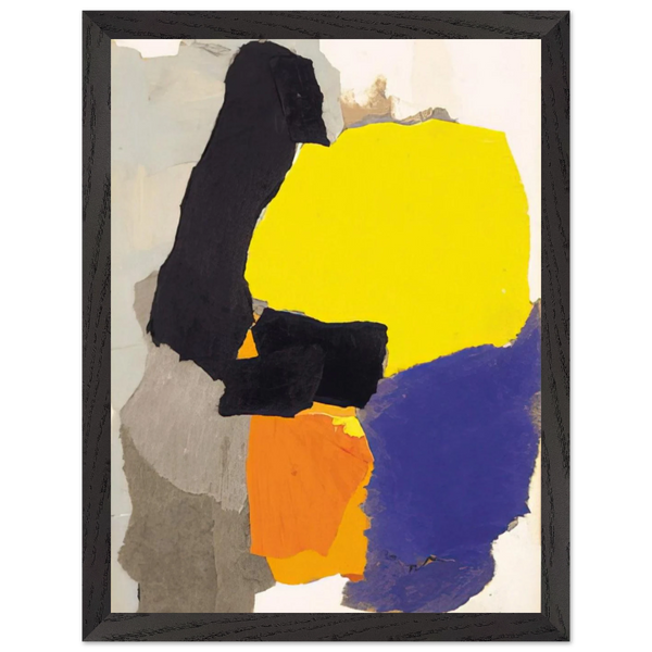 COLLAGE WITH YELLOW BLUE AND ORANGE 1963 by Esteban Vicente — Framed art print at Zephyeer