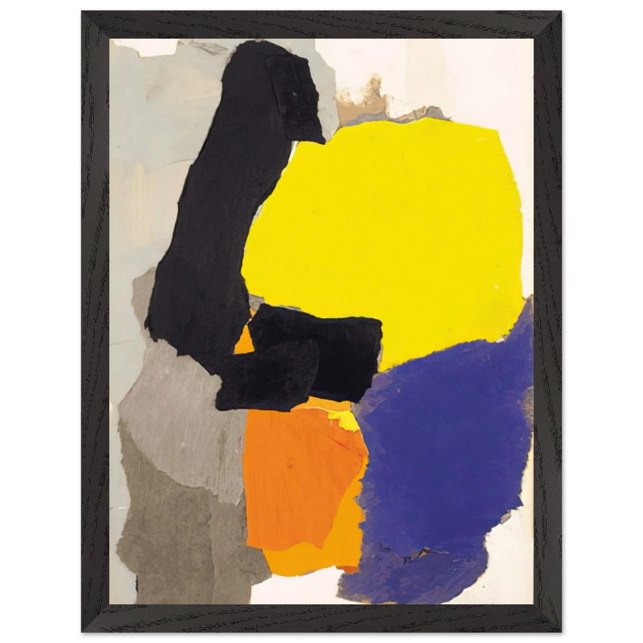 COLLAGE WITH YELLOW BLUE AND ORANGE 1963 by Esteban Vicente — Framed art print at Zephyeer