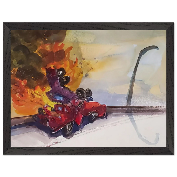 Pile Up Crash - 1984 by Carlos Almaraz — Framed art print at Zephyeer