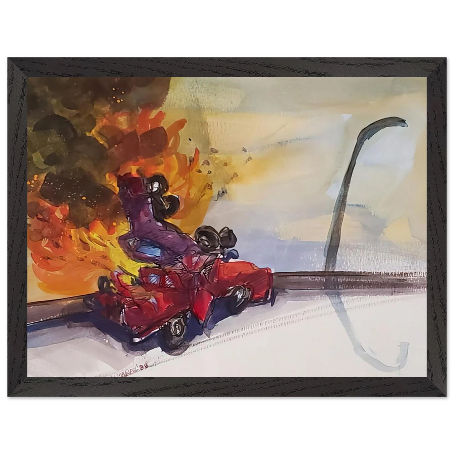 Pile Up Crash - 1984 by Carlos Almaraz — Framed art print at Zephyeer