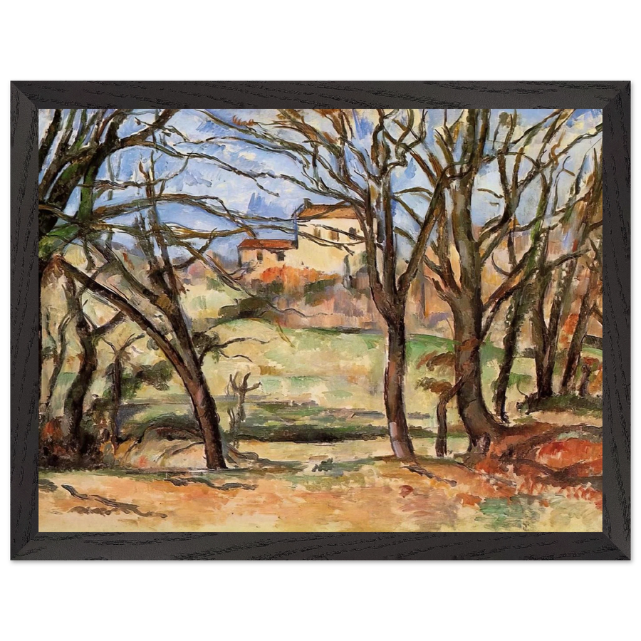 House behind Trees on the Road to Tholonet by Paul Cézanne — Framed art print at Zephyeer
