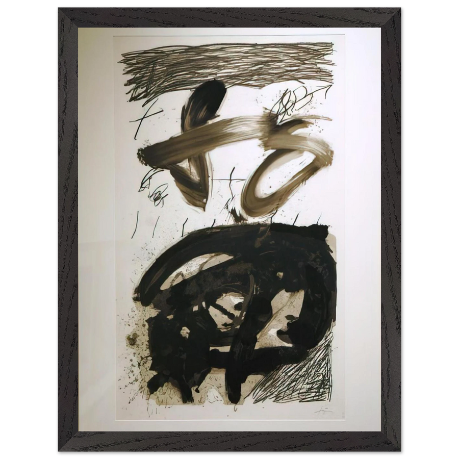 CALLIGRAPHIQUE 1987 by Antoni Tapies — Framed art print at Zephyeer