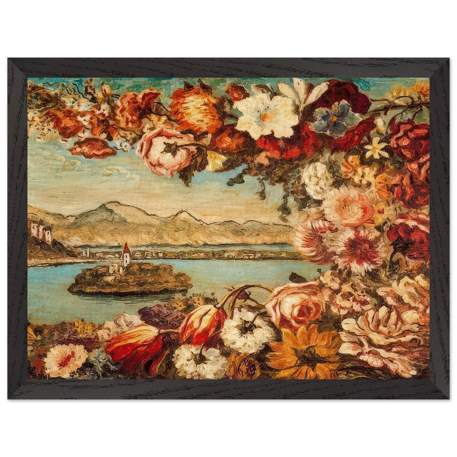 ISLAND AND FLOWER GARLAND by Giorgio de Chirico — Framed art print at Zephyeer