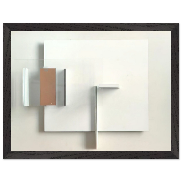 ABSTRACT IN WHITE BLACK AND OCHRE 1962 by Victor Pasmore — Framed art print at Zephyeer