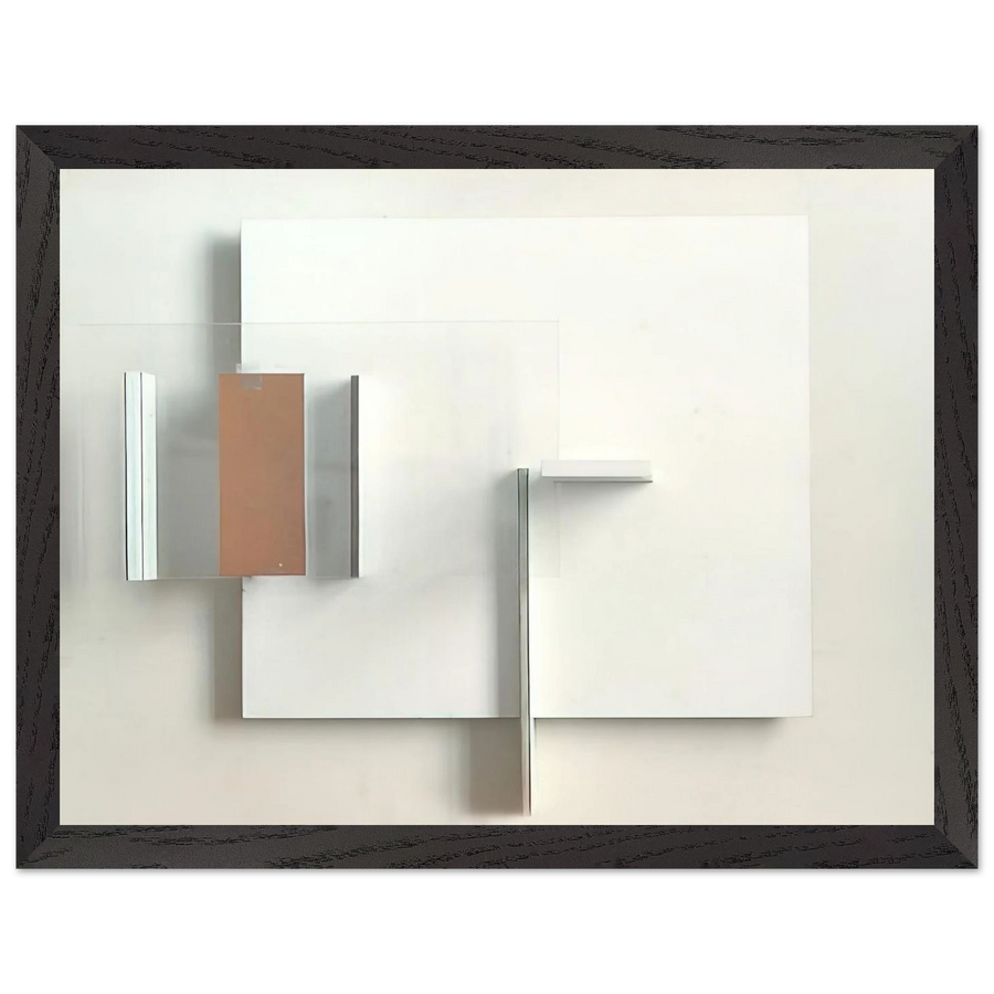 ABSTRACT IN WHITE BLACK AND OCHRE 1962 by Victor Pasmore — Framed art print at Zephyeer