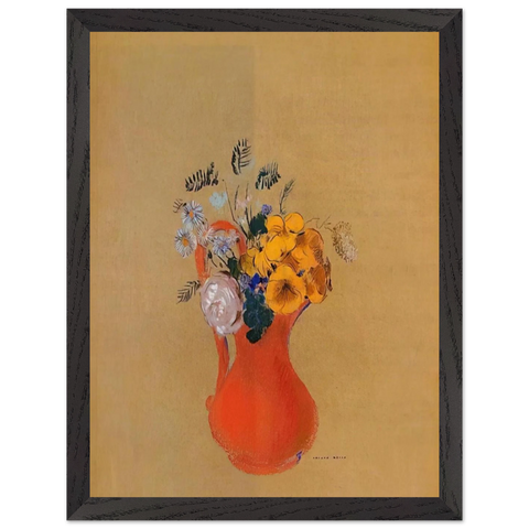 FLOWERS IN A RED PITCHER by Odilon Redon — Framed art print at Zephyeer