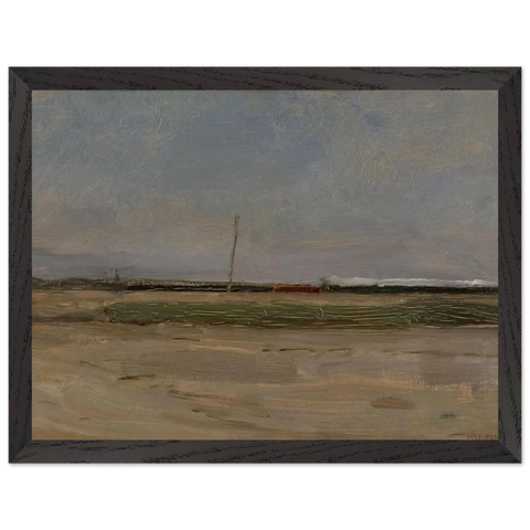 Polder Landscape with a Train and a Small Windmill on the Horizon by Piet Mondrian — Framed art print at Zephyeer