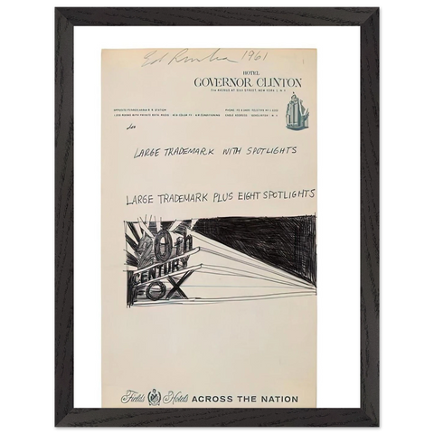 TRADEMARCK SKETCH 1961 by Edward Ruscha — Framed art print at Zephyeer