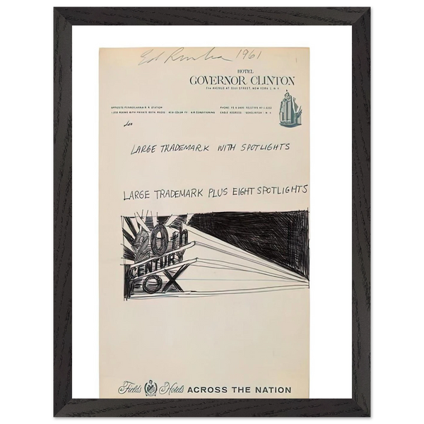 TRADEMARCK SKETCH 1961 by Edward Ruscha — Framed art print at Zephyeer