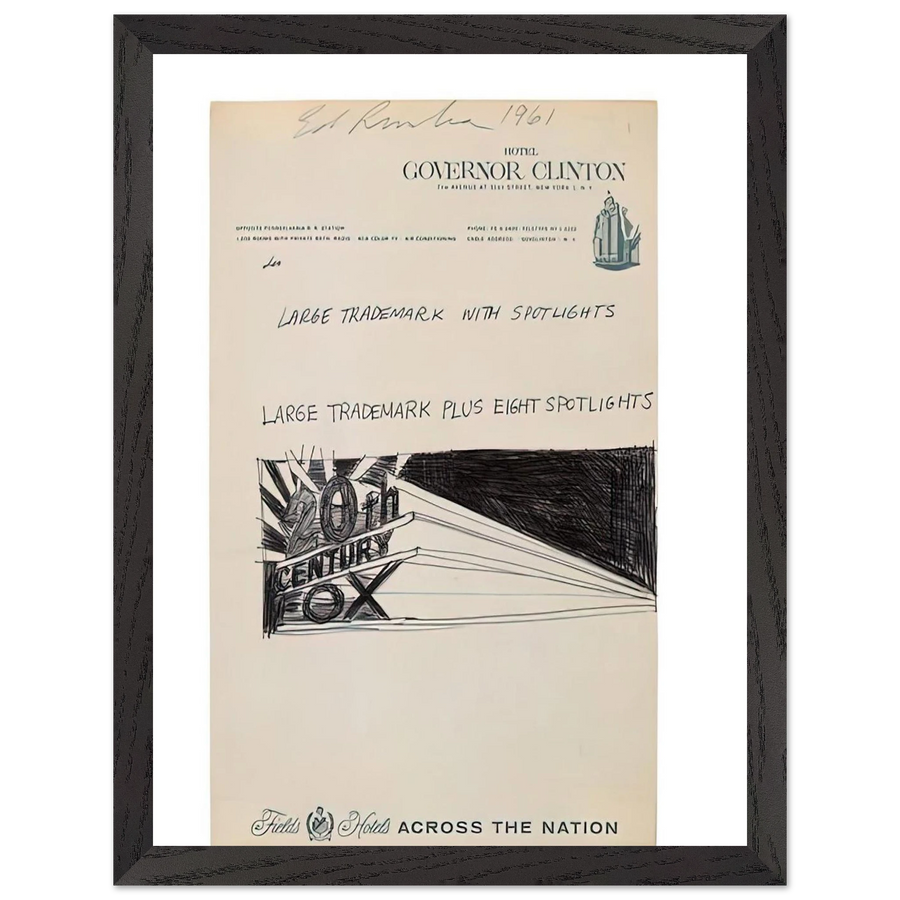 TRADEMARCK SKETCH 1961 by Edward Ruscha — Framed art print at Zephyeer