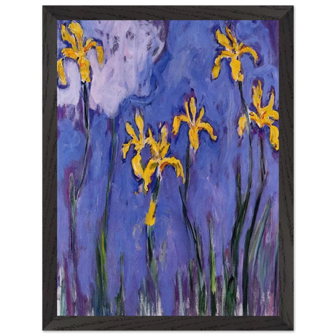 Yellow Irises with Pink Cloud by Claude Monet — Framed art print at Zephyeer
