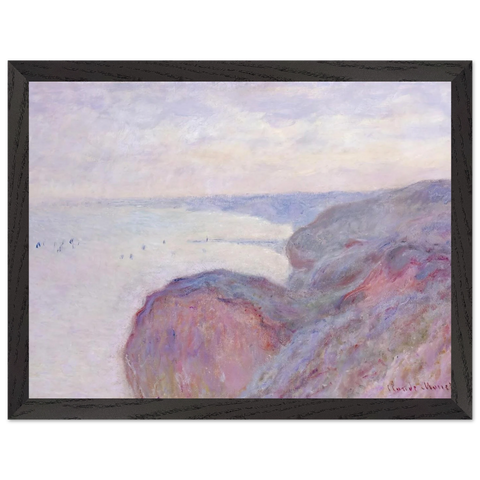 Cliff near Dieppe, Overcast Skies by Claude Monet — Framed art print at Zephyeer