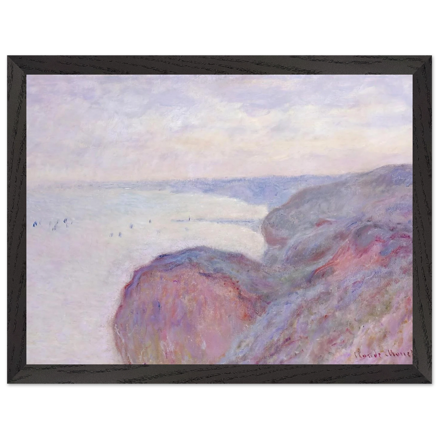 Cliff near Dieppe, Overcast Skies by Claude Monet — Framed art print at Zephyeer