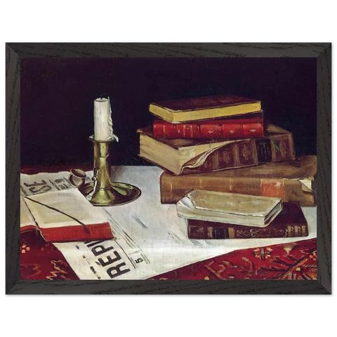 STILL LIFE WITH BOOKS AND CANDLE 1890 by Henri Matisse — Framed art print at Zephyeer