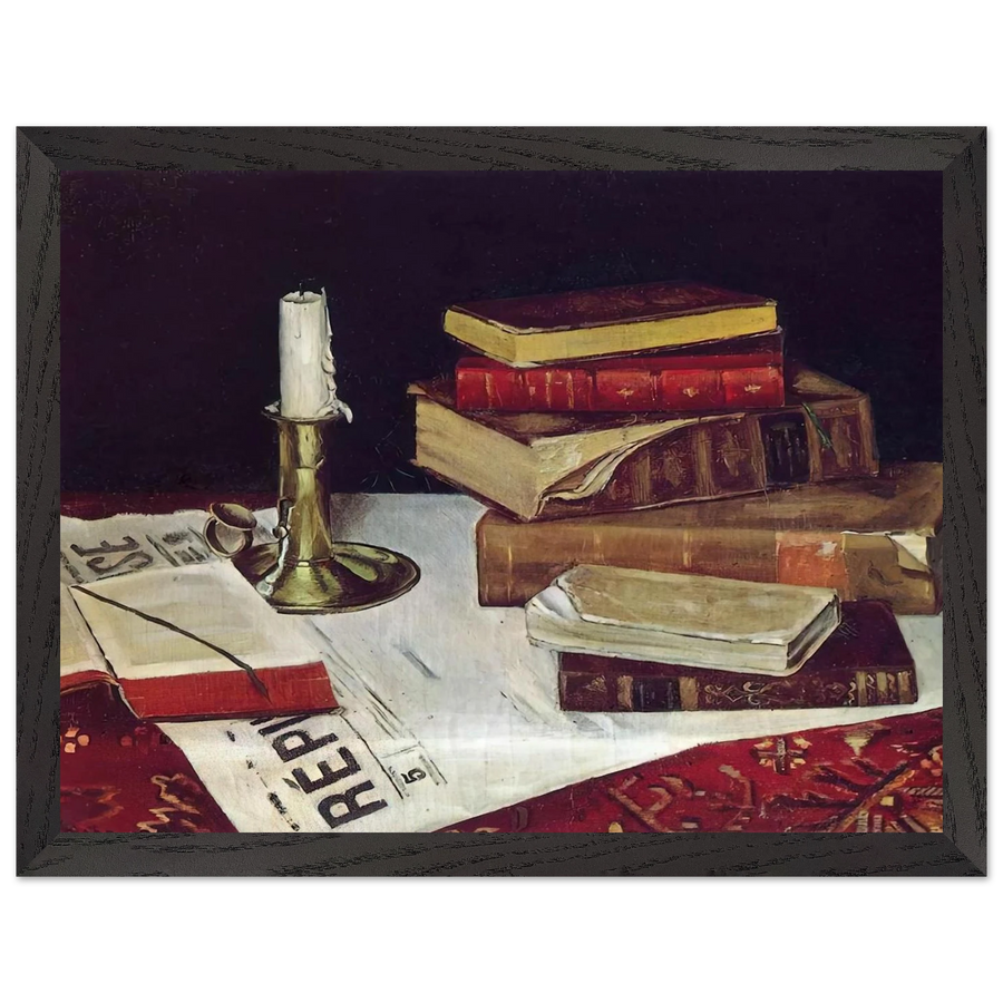 STILL LIFE WITH BOOKS AND CANDLE 1890 by Henri Matisse — Framed art print at Zephyeer
