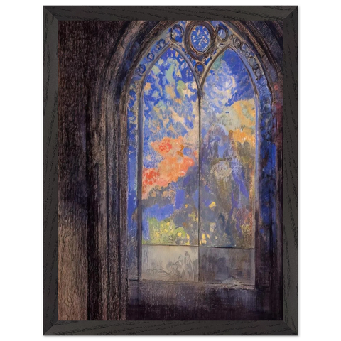 STAINED GLASS WINDOW THE MYSTERIOUS GARDEN by Odilon Redon — Framed art print at Zephyeer