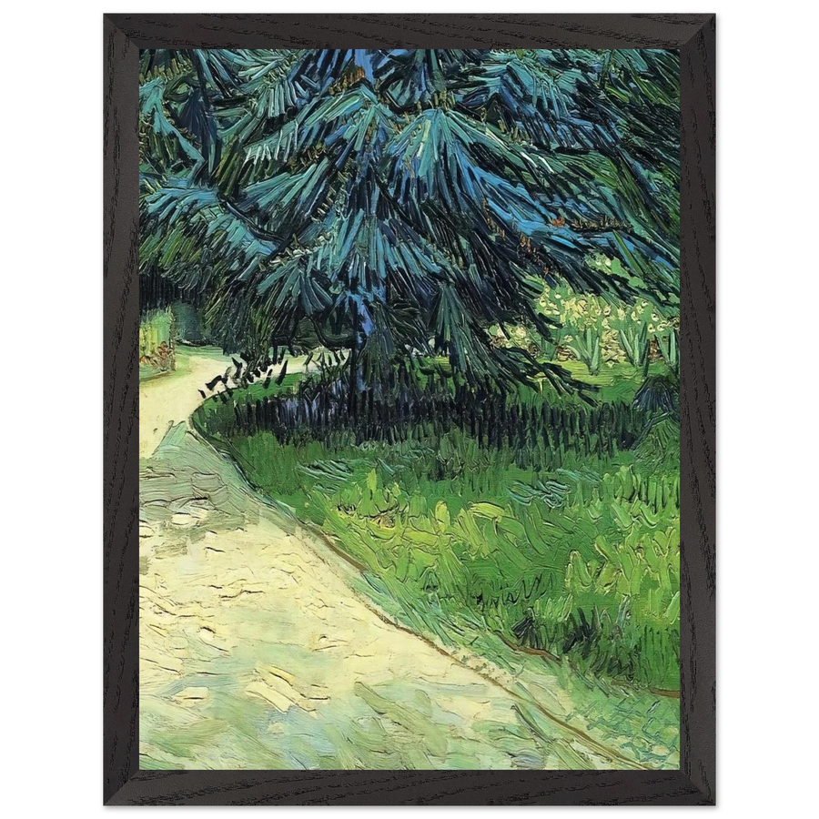 Public Garden with Couple and Blue Fir Tree The Poet s Garden III by Vincent van Gogh — Framed art print at Zephyeer