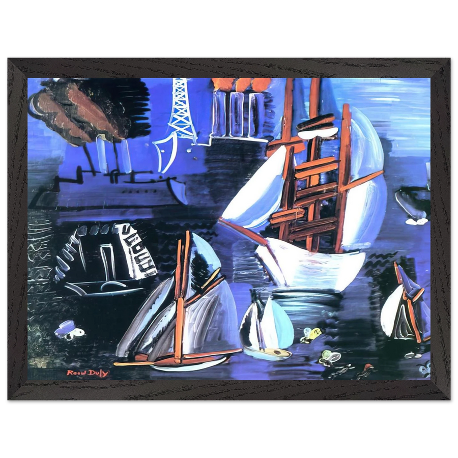 BOATS IN LE HAVRE 1926 by Raoul Dufy — Framed art print at Zephyeer