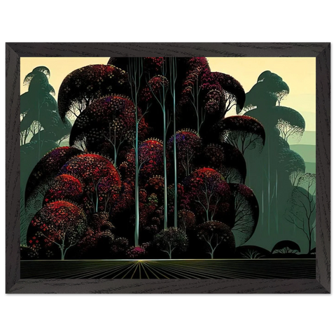 Crimson Autumn by Eyvind Earle — Framed art print at Zephyeer