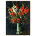 VASE OF GLADIOLAS by Gustave Caillebotte — Framed art print at Zephyeer