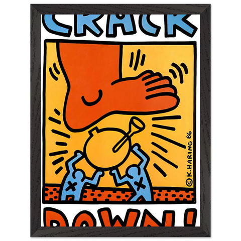 CRACK DOWN 1986 by Keith Haring — Framed art print at Zephyeer